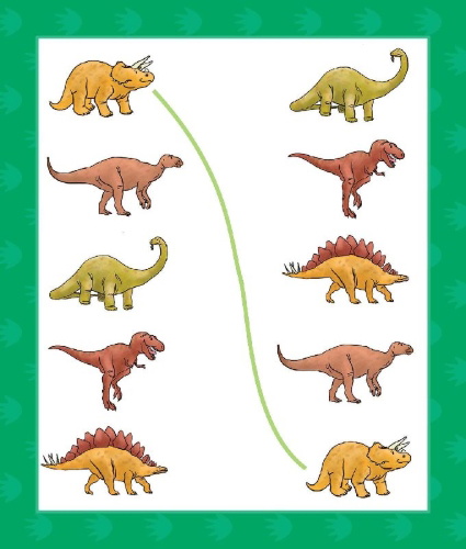 Buchcover und Innenansicht für das Buch: Klett Mein Lieblings-Block Spannende Dino-Rätsel