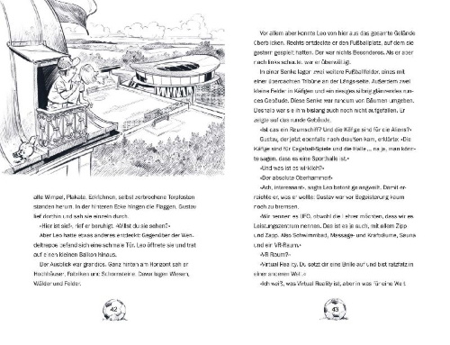 Buchcover und Innenansicht für das Buch: Team Torjäger - Aufregung im Fußballinternat