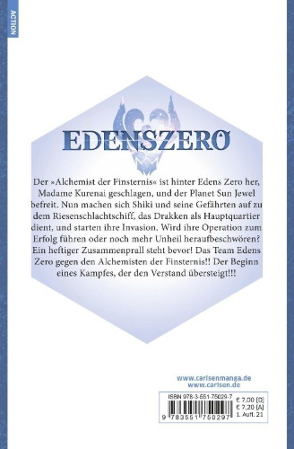 Buchcover und Innenansicht für das Buch: Edens Zero