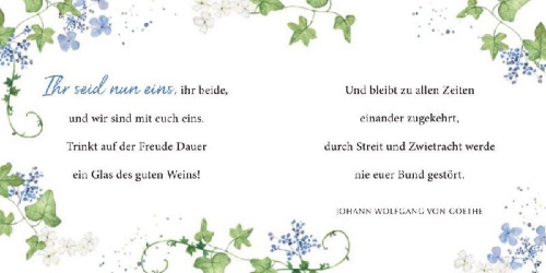 Buchcover und Innenansicht für das Buch: Zur Hochzeit die besten Wünsche
