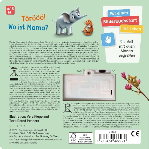 Buchcover und Innenansicht für das Buch: Hör mal hin - Törööö! Bist du meine Mama?