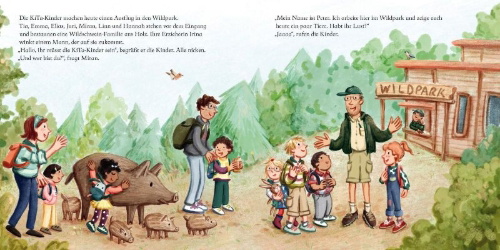 Buchcover und Innenansicht für das Buch: LESEMAUS 165: Wir KiTa-Kinder - Ein toller Ausflug