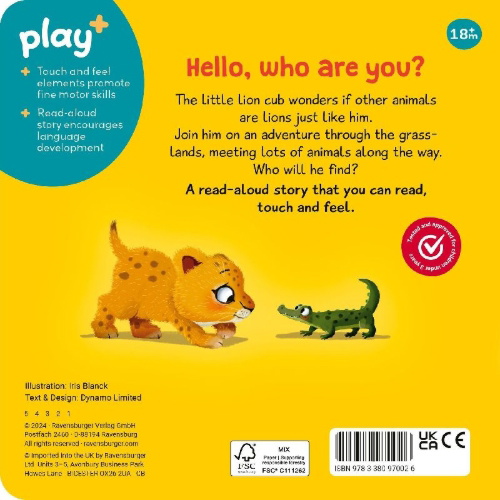 Buchcover und Innenansicht für das Buch: Play+ Are you a lion like me?