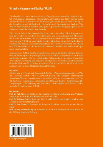 Buchcover und Innenansicht für das Buch: Virtual und Augmented Reality (VR/AR)