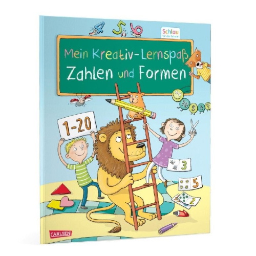 Buchcover und Innenansicht für das Buch: Schlau für die Schule: Mein Kreativ-Lernspaß: Zahlen und Formen