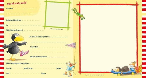 Buchcover und Innenansicht für das Buch: Der kleine Rabe Socke: Alle meine allerbesten Freunde
