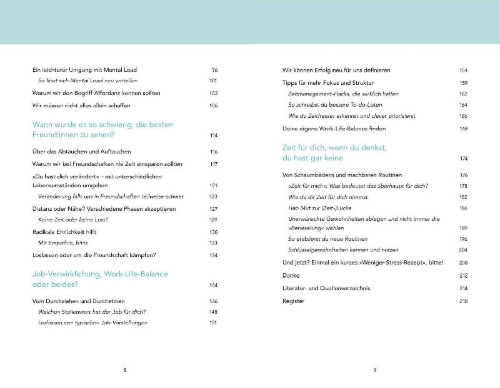 Buchcover und Innenansicht für das Buch: Less Stress In Your 30s