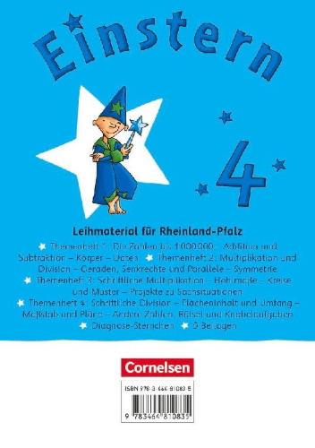 Buchcover und Innenansicht für das Buch: Einstern Mathematik 04 (Rheinland-Pfalz). Themenhefte 1-4, Diagnoseheft und Kartonbeilagen im Schuber - Ausleihmaterial