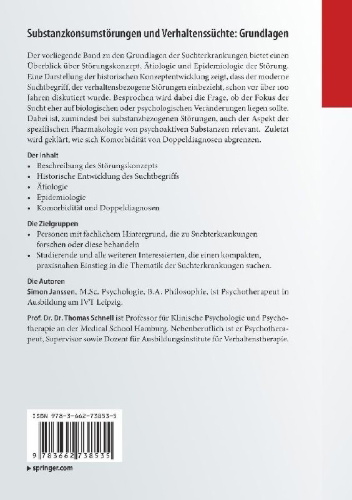 Buchcover und Innenansicht für das Buch: Substanzkonsumstörungen und Verhaltenssüchte: Grundlagen