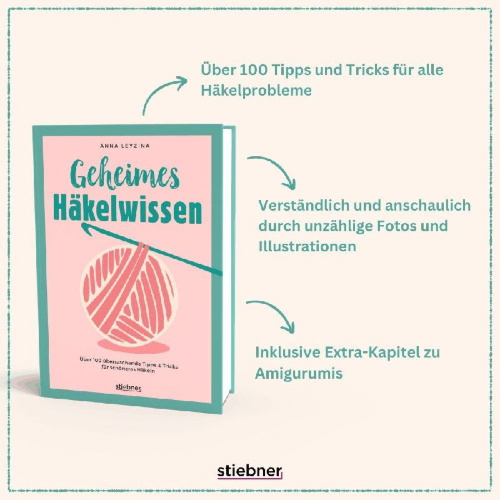 Buchcover und Innenansicht für das Buch: Geheimes Häkelwissen