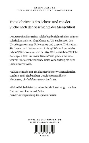 Buchcover und Innenansicht für das Buch: Zwischen Urknall und Apokalypse