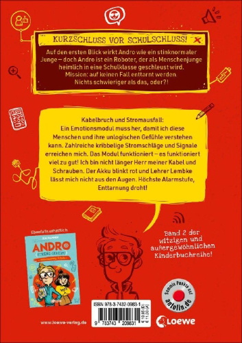 Buchcover und Innenansicht für das Buch: Andro, streng geheim! (Band 2) - Emotionen und andere Störfaktoren