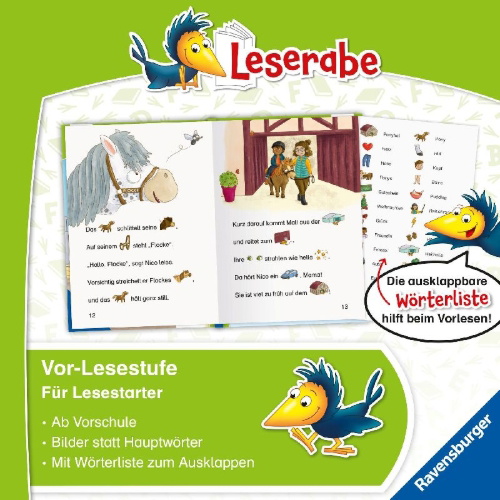 Buchcover und Innenansicht für das Buch: Leserabe Vor-Lesestufe - Ponygeschichten