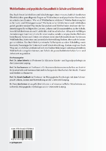 Buchcover und Innenansicht für das Buch: Wohlbefinden und psychische Gesundheit in Schule und Unterricht