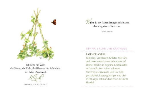 Buchcover und Innenansicht für das Buch: Pflück dir dein Glück