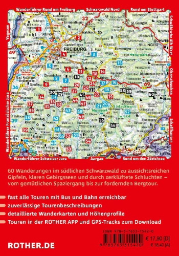 Buchcover und Innenansicht für das Buch: ROTHER Wanderführer Schwarzwald Süd: zwischen Freiburg und Basel. 60 Touren