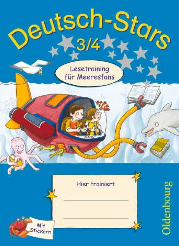 Buchcover und Innenansicht für das Buch: Deutsch-Stars 3/4. Lesetraining für Meeresfans