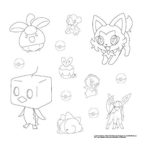 Buchcover und Innenansicht für das Buch: Pokémon: Meine liebsten Sticker zum Ausmalen