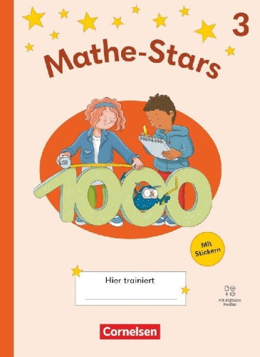 Buchcover und Innenansicht für das Buch: Mathe-Stars 3. Schuljahr - Regelkurs Ausgabe ab 2025 - Übungsheft mit Lösungen und digitalen Medien