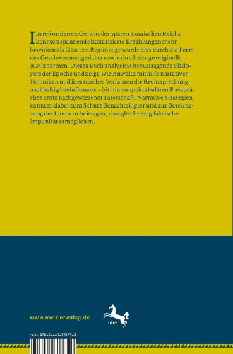 Buchcover und Innenansicht für das Buch: Erzählungen im Gerichtssaal
