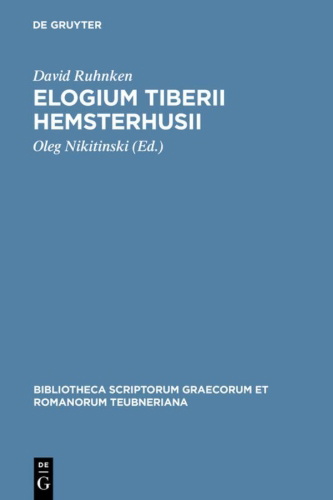 Buchcover und Innenansicht für das Buch: Elogium Tiberii Hemsterhusii