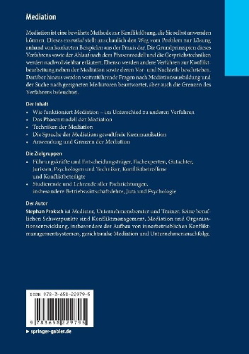 Buchcover und Innenansicht für das Buch: Mediation