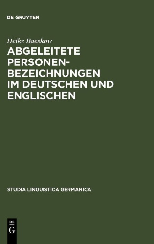 Buchcover und Innenansicht für das Buch: Abgeleitete Personenbezeichnungen im Deutschen und Englischen