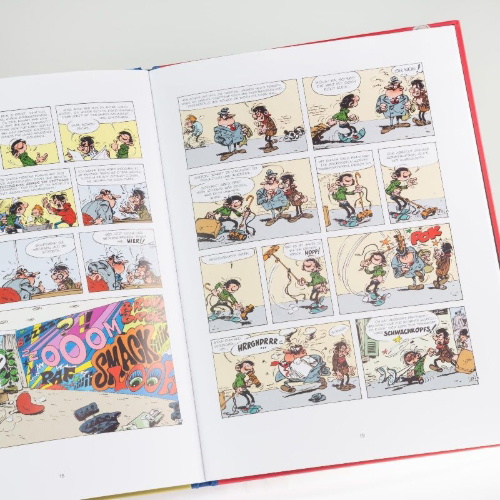 Buchcover und Innenansicht für das Buch: Lagaffe nous gâte