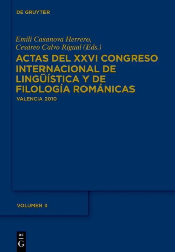 Buchcover und Innenansicht für das Buch: Actas del XXVI Congreso Internacional de Lingüística y de Filología Románicas. Tome II