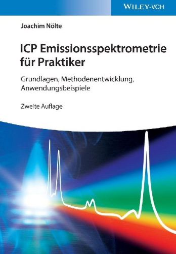 Buchcover und Innenansicht für das Buch: ICP Emissionsspektrometrie für Praktiker