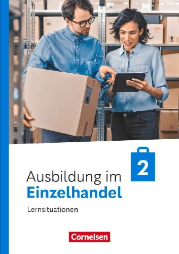 Buchcover und Innenansicht für das Buch: Ausbildung im Einzelhandel 2. Ausbildungsjahr - Ausgabe 2024 - Arbeitsbuch mit Lernsituationen