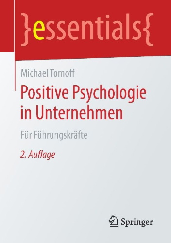 Buchcover und Innenansicht für das Buch: Positive Psychologie in Unternehmen