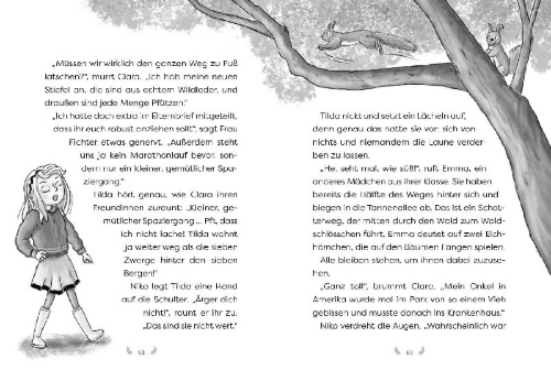 Buchcover und Innenansicht für das Buch: Die Waldponys (Band 2) - Vier Hufe retten den Schulausflug