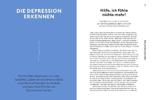 Buchcover und Innenansicht für das Buch: Hilfe bei Depressionen