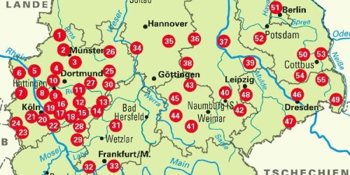 Buchcover und Innenansicht für das Buch: Die 55 schönsten E-Bike-Touren in Deutschlands Mitte