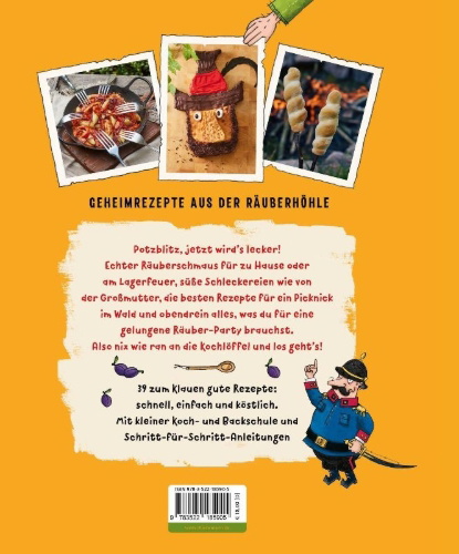Buchcover und Innenansicht für das Buch: Das große Räuber Hotzenplotz Koch- und Backbuch