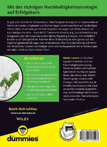 Buchcover und Innenansicht für das Buch: Nachhaltige Unternehmensstrategien für Dummies