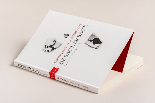 Buchcover und Innenansicht für das Buch: Sie sagt. Er sagt.