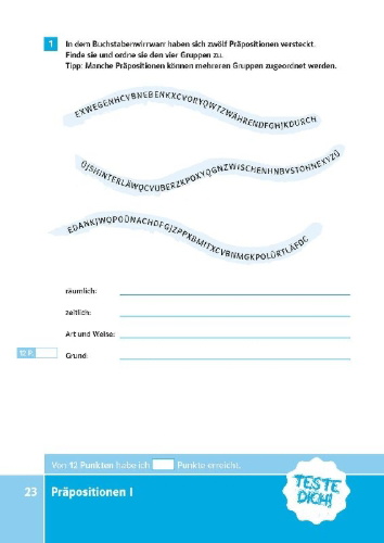 Buchcover und Innenansicht für das Buch: PONS Der große Testblock Deutsch 5./6. Klasse