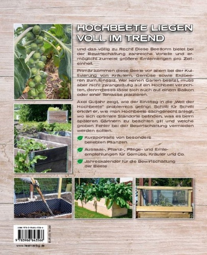 Buchcover und Innenansicht für das Buch: Hochbeete für jeden Garten: Pflanzen - Pflegen - Ernten
