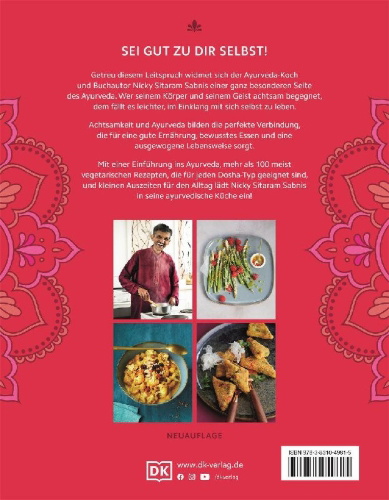 Buchcover und Innenansicht für das Buch: Achtsame Ayurveda-Küche