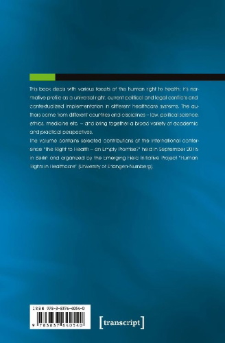 Buchcover und Innenansicht für das Buch: Healthcare as a Human Rights Issue