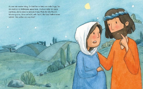 Buchcover und Innenansicht für das Buch: Die Weihnachtsgeschichte (Pappbilderbuch)
