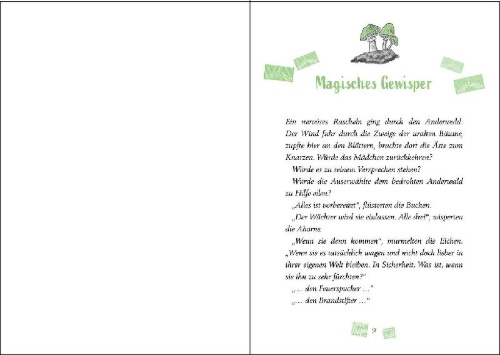 Buchcover und Innenansicht für das Buch: Anderwald (Band 2) - Auf der Spur des Feuervogels