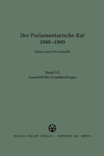 Buchcover und Innenansicht für das Buch: Ausschuß für Grundsatzfragen
