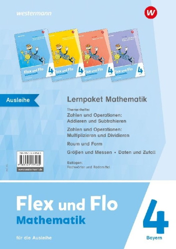 Buchcover und Innenansicht für das Buch: Flex und Flo 4. Lernpaket Mathematik: Für die Ausleihe. Für Bayern