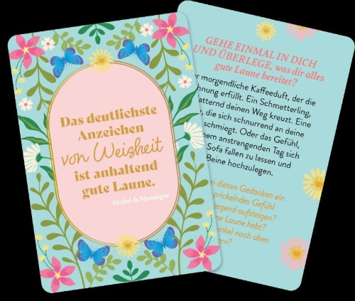 Buchcover und Innenansicht für das Buch: Kartenset: Gute-Laune-Mantras