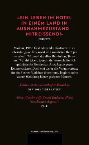 Buchcover und Innenansicht für das Buch: A Gentleman in Moscow