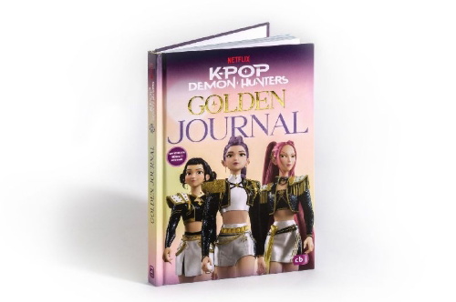 Buchcover und Innenansicht für das Buch: KPop Demon Hunters - My Golden Journal. Official Guided Journal
