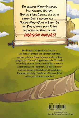 Buchcover und Innenansicht für das Buch: Dragon Ninjas, Band 6 - Der Drache des Wassers